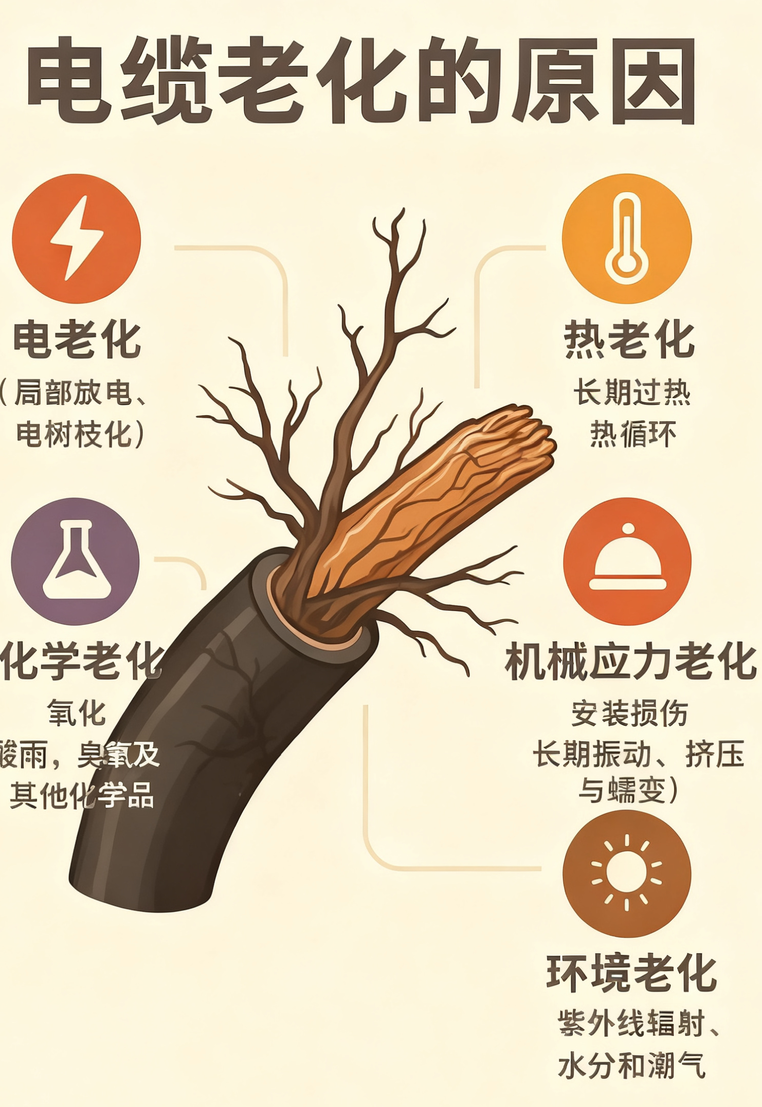 电缆绝缘层为什么会老化？五个最常见的原因