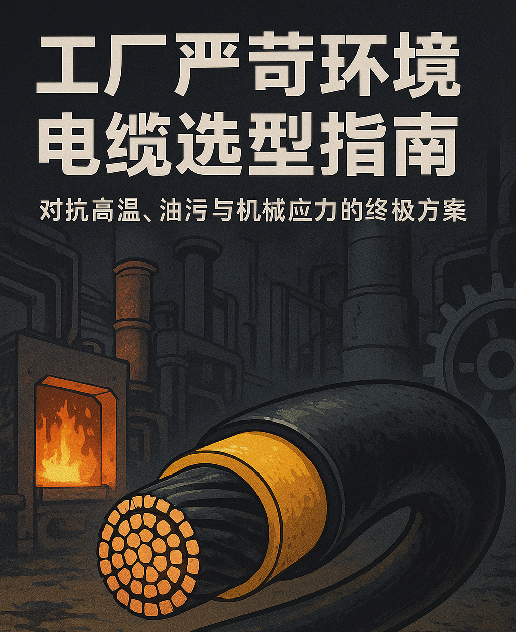 ?工厂严苛情形电缆选型指南：：反抗高温、、油污与机械应力的最终方案